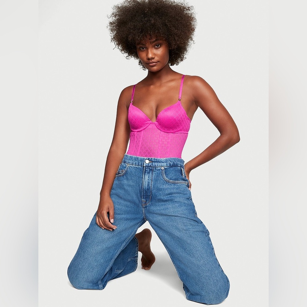 Victoria's Secret: The Icon Push Up Teddy Pink NWT | Size Large